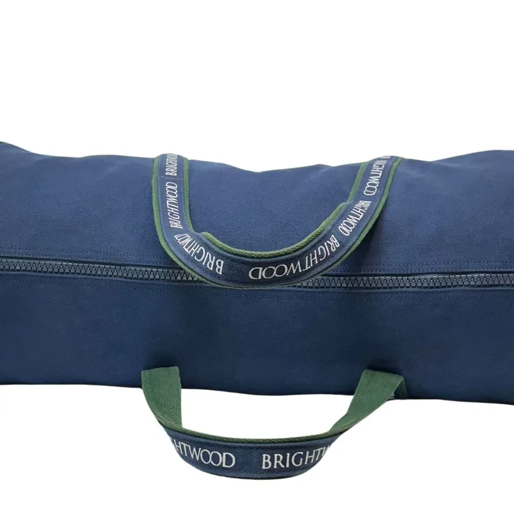Canvas Duffle Bankers Bag Brightwood Company Logo Blue & Green 22 in x 11 in